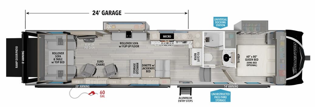View 2024 Grand Design Momentum G-Class 355G complete specs and manufacturer brochures