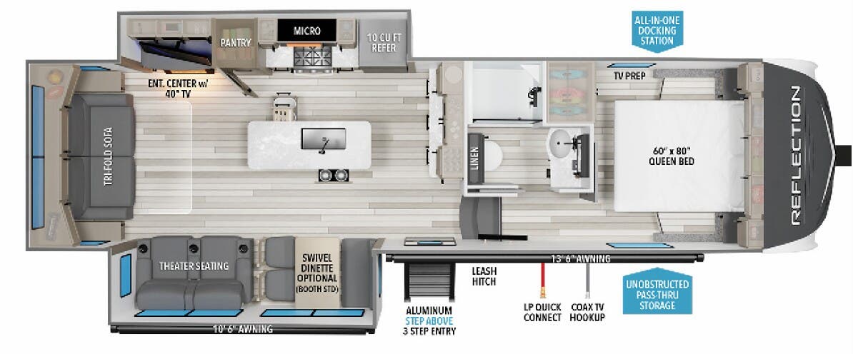 View 2024 Grand Design Reflection 150 Series 295RL complete specs and manufacturer brochures