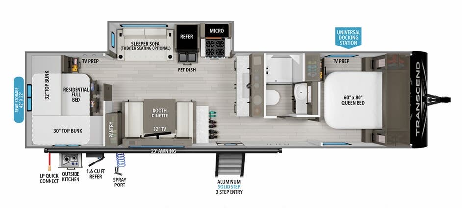 View 2024 Grand Design Transcend Xplor 2970B complete specs and manufacturer brochures