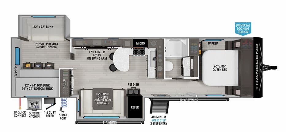 View 2024 Grand Design Transcend Xplor 315BH complete specs and manufacturer brochures