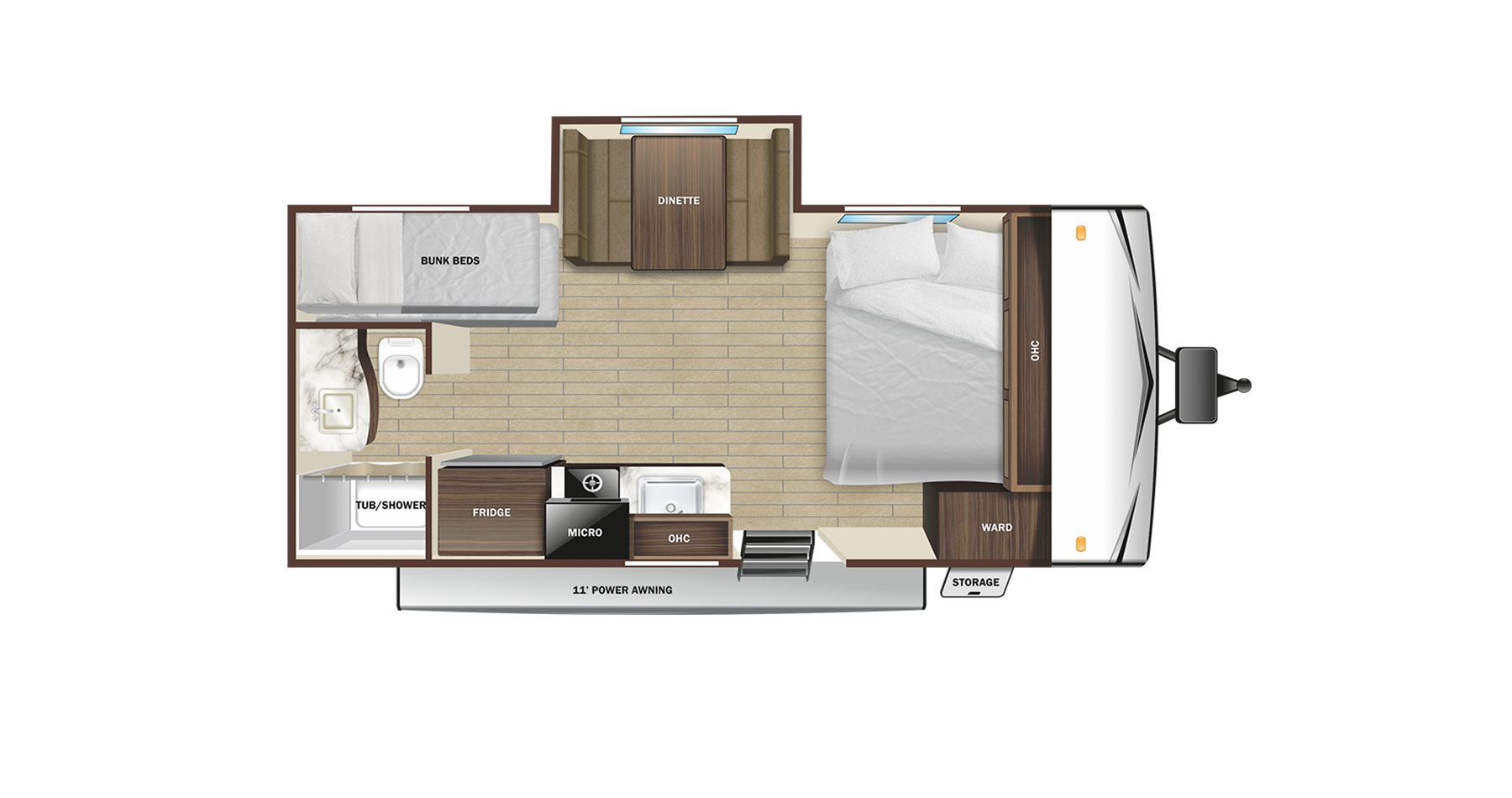 View 2024 Highland Ridge Open Range Conventional 180BHS complete specs and manufacturer brochures