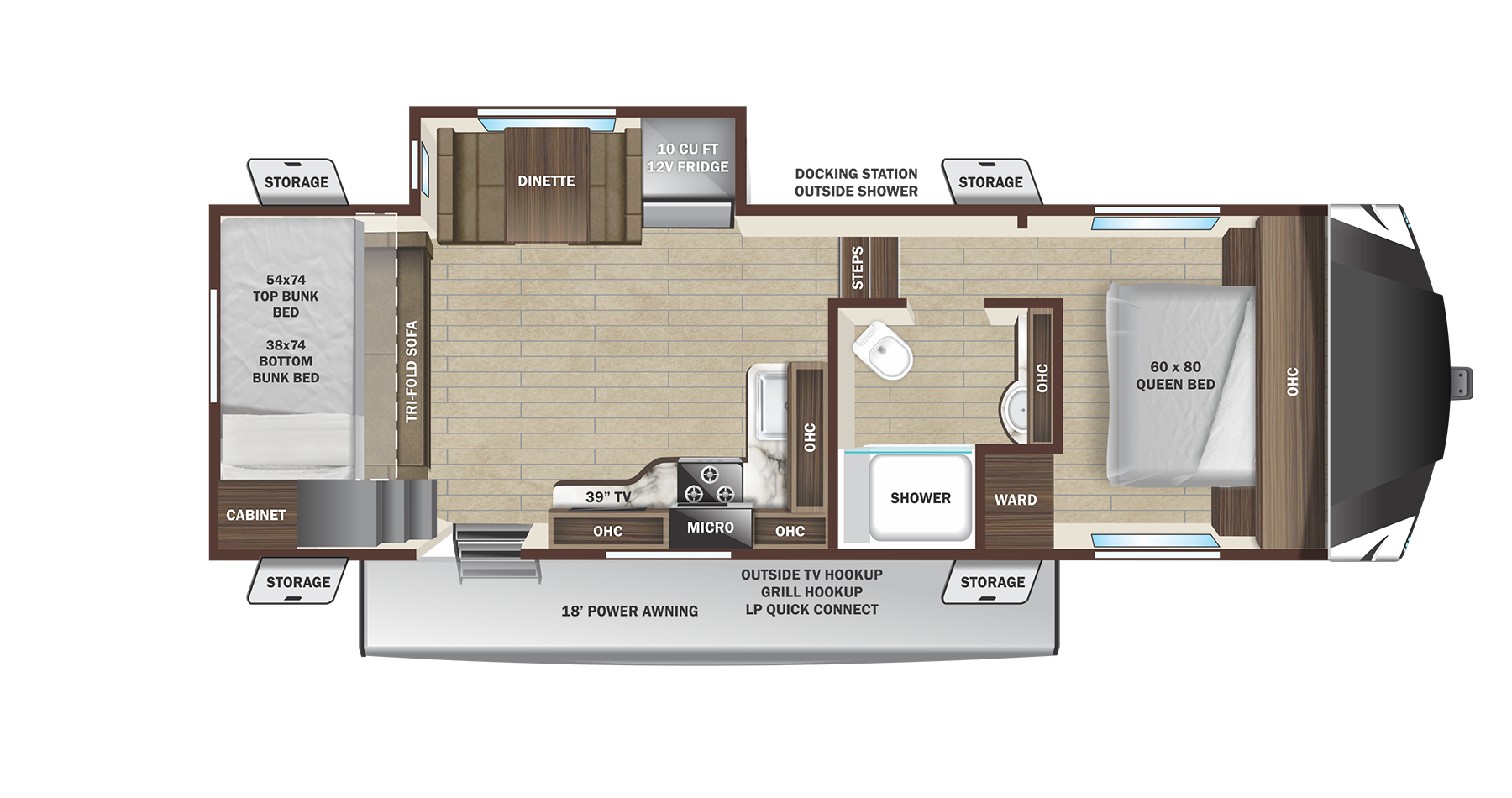 View 2024 Highland Ridge Roamer Light Duty 274BHS complete specs and manufacturer brochures