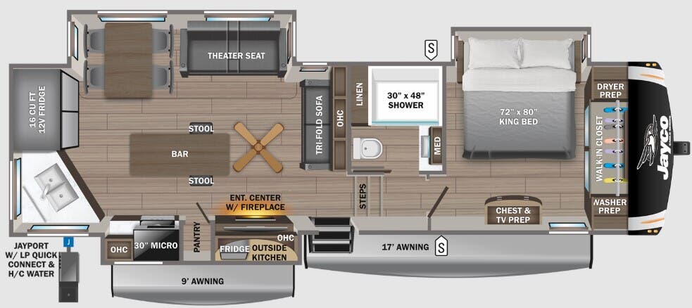 View 2024 Jayco Eagle 319MLOK complete specs and manufacturer brochures