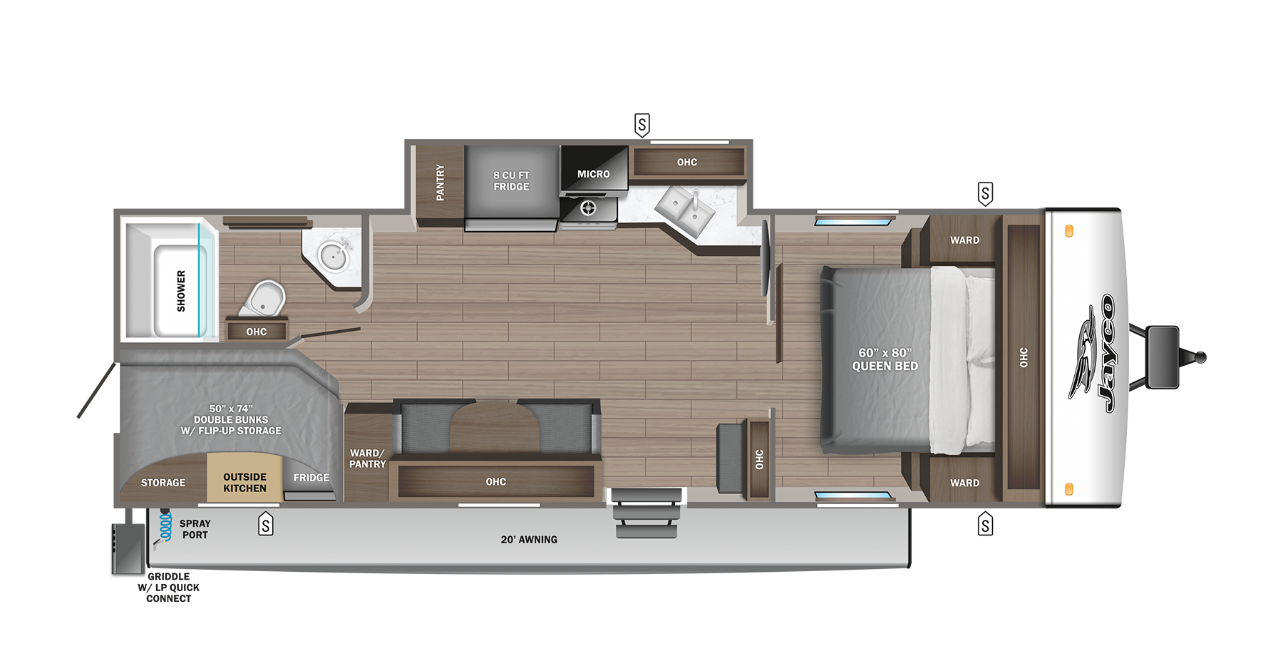 View 2024 Jayco Jay Feather 22BH complete specs and manufacturer brochures