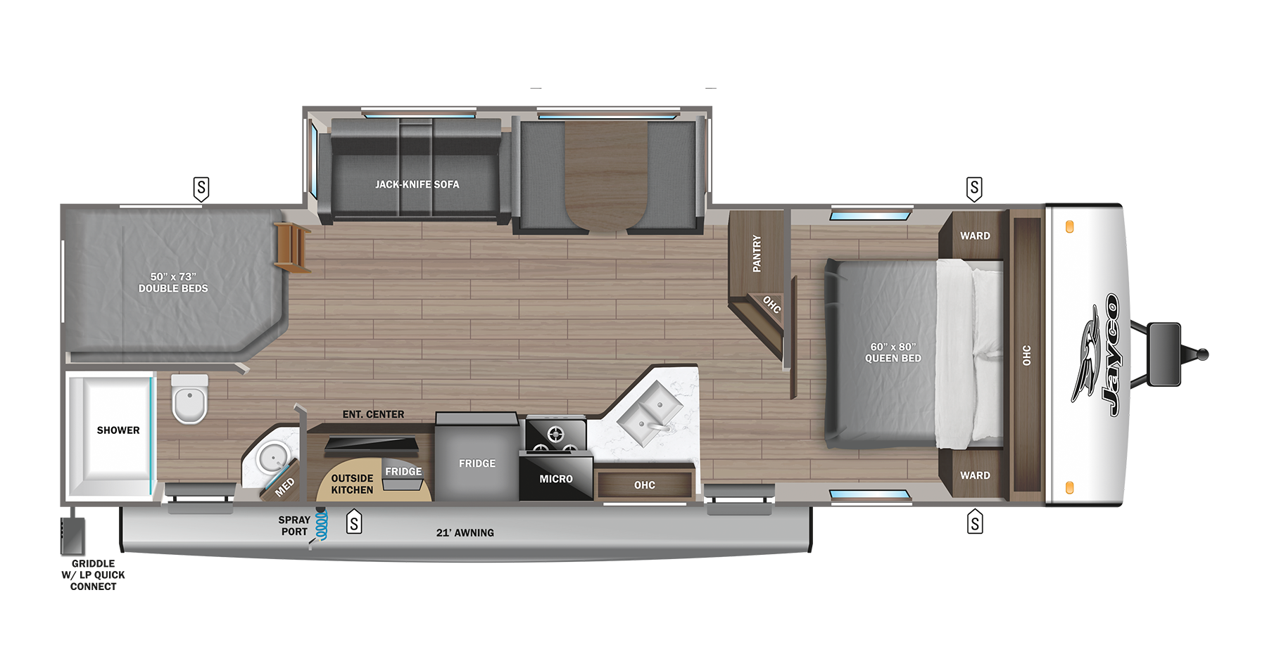 View 2024 Jayco Jay Feather 27BHB complete specs and manufacturer brochures