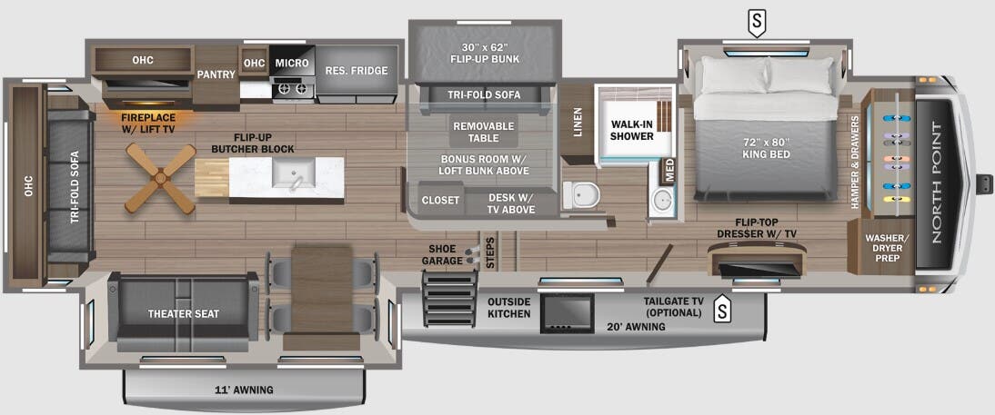 View 2024 Jayco North Point 377RLBH complete specs and manufacturer brochures