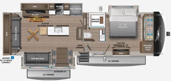 View 2024 Jayco Pinnacle 32RLTS complete specs and manufacturer brochures