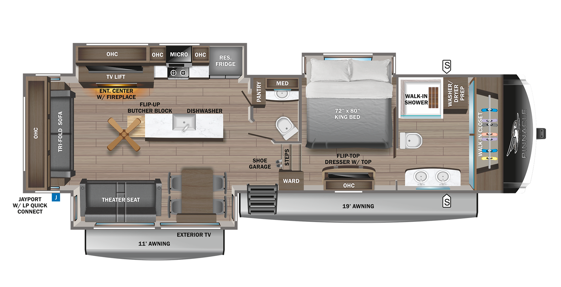 View 2024 Jayco Pinnacle 36FBTS complete specs and manufacturer brochures