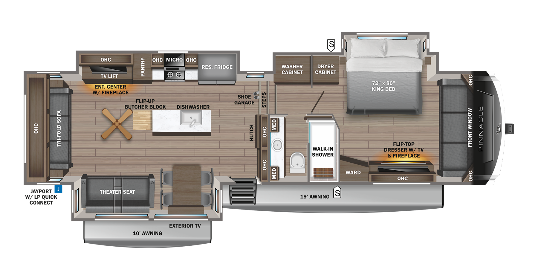 View 2024 Jayco Pinnacle 36SSWS complete specs and manufacturer brochures