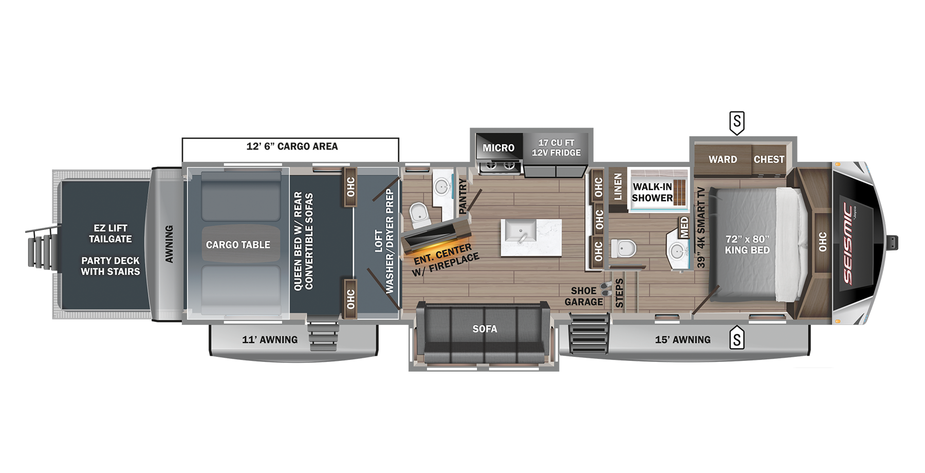 View 2024 Jayco Seismic Luxury Series 3512 complete specs and manufacturer brochures