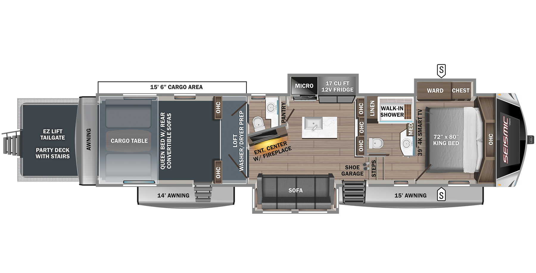 View 2024 Jayco Seismic Luxury Series 3815 complete specs and manufacturer brochures