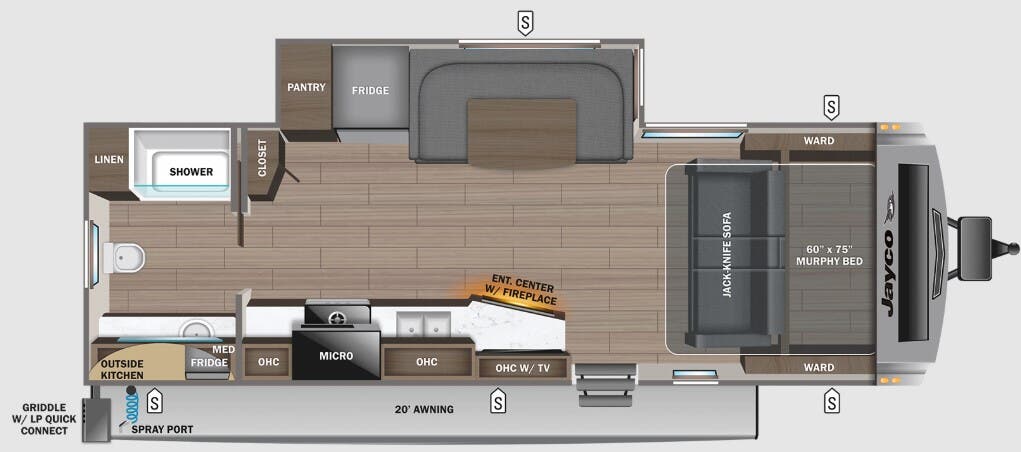 View 2024 Jayco White Hawk 24MRB complete specs and manufacturer brochures