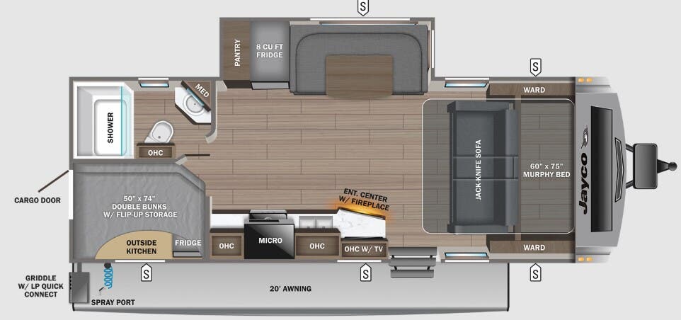 View 2024 Jayco White Hawk 25MBH complete specs and manufacturer brochures