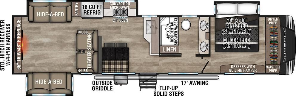View 2024 K-Z Durango D326RLT complete specs and manufacturer brochures
