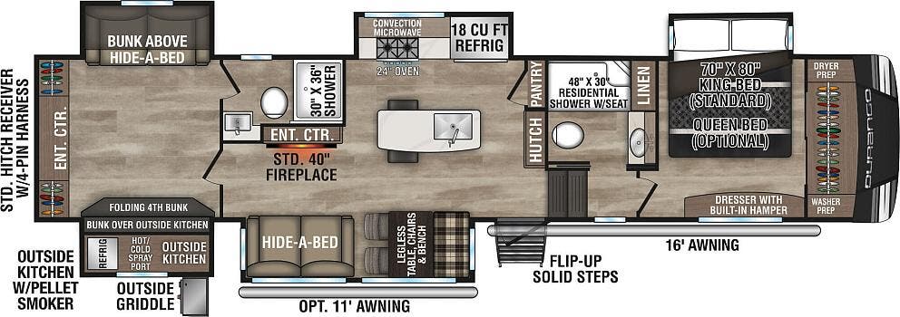 View 2024 K-Z Durango D348BHF complete specs and manufacturer brochures