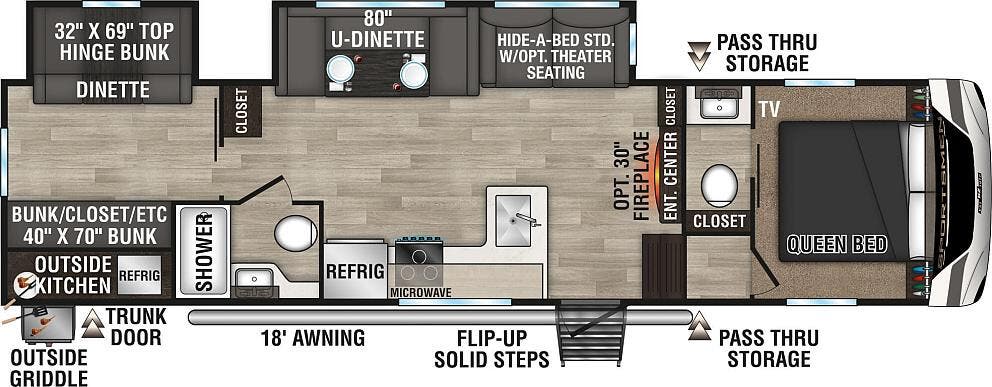 View 2024 K-Z Sportsmen 302BHK complete specs and manufacturer brochures
