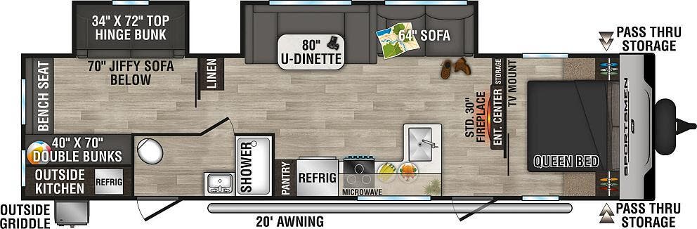 View 2024 K-Z Sportsmen SE 332BHKSE complete specs and manufacturer brochures