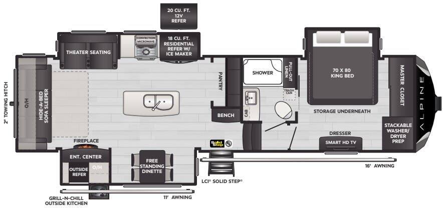 View 2024 Keystone Alpine 3102RL complete specs and manufacturer brochures