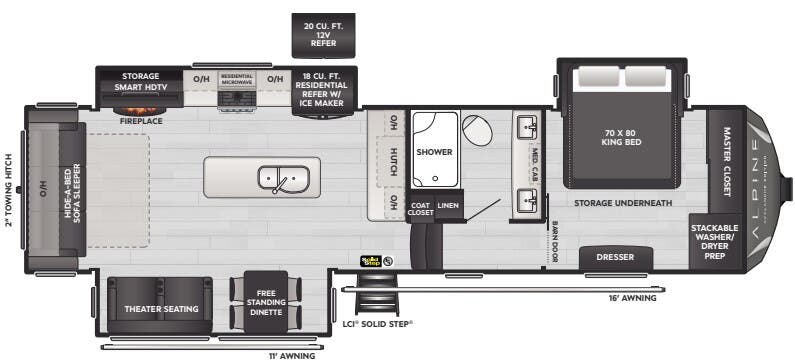 View 2024 Keystone Alpine Avalanche Edition 321RL complete specs and manufacturer brochures