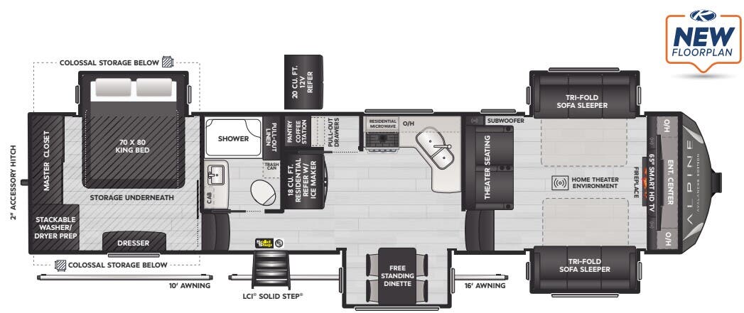 View 2024 Keystone Alpine Avalanche Edition 346FL complete specs and manufacturer brochures
