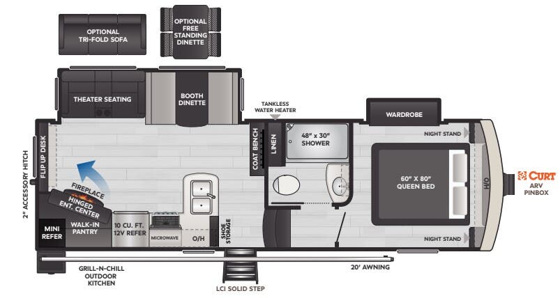 View 2024 Keystone Arcadia Super Lite 248SLRE complete specs and manufacturer brochures