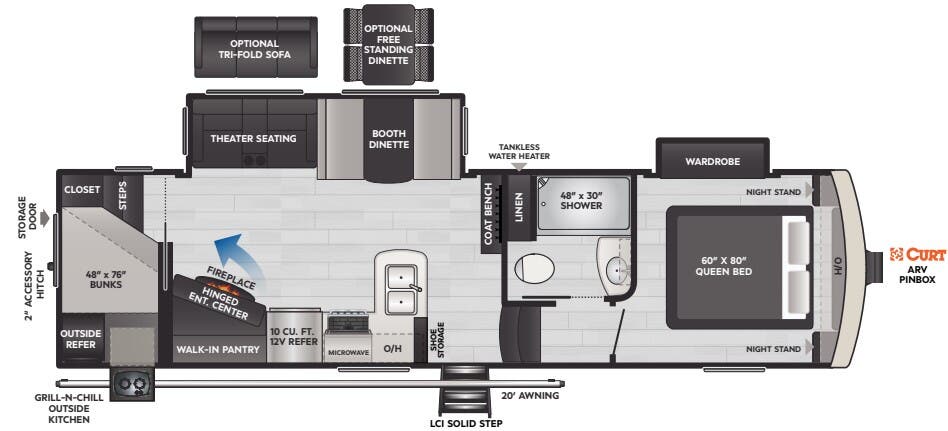 View 2024 Keystone Arcadia Super Lite 288SLBH complete specs and manufacturer brochures