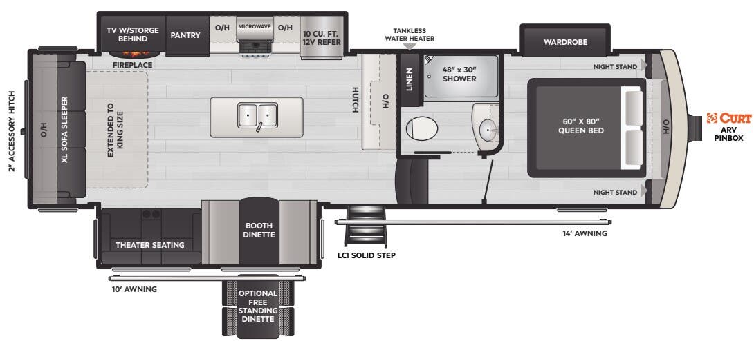 View 2024 Keystone Arcadia Super Lite 292SLRL complete specs and manufacturer brochures