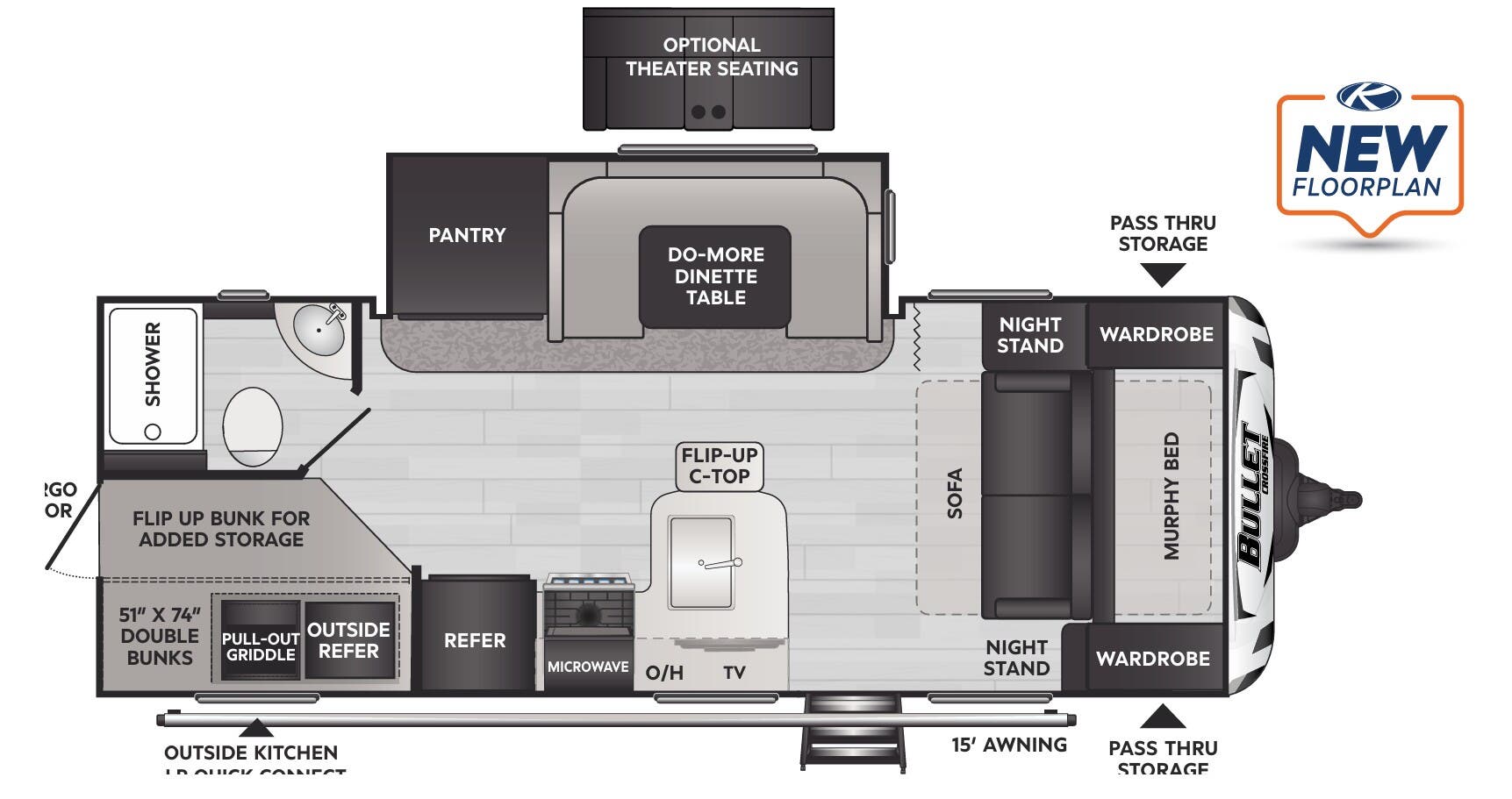 View 2024 Keystone Bullet Crossfire 2210BHWE complete specs and manufacturer brochures