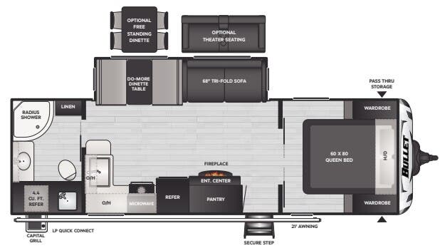 View 2024 Keystone Bullet Premium 260RBS complete specs and manufacturer brochures