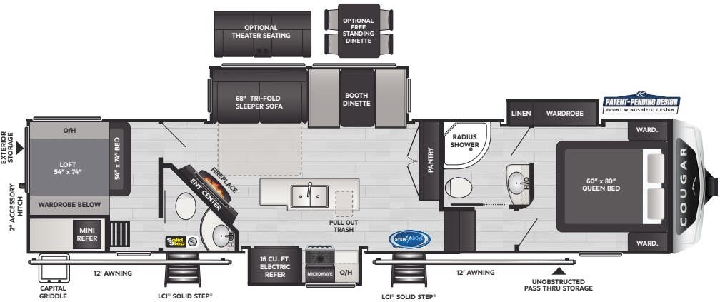View 2024 Keystone Cougar 364BHL complete specs and manufacturer brochures