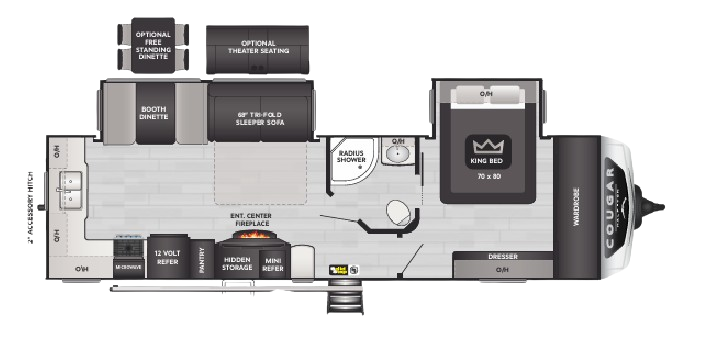 View 2024 Keystone Cougar Half-Ton 30RKD complete specs and manufacturer brochures