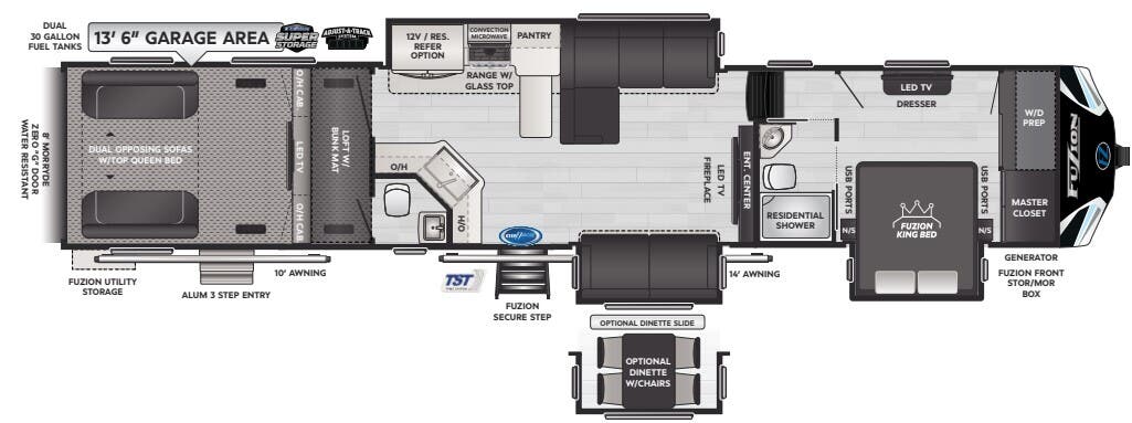 View 2024 Keystone Fuzion 429 complete specs and manufacturer brochures