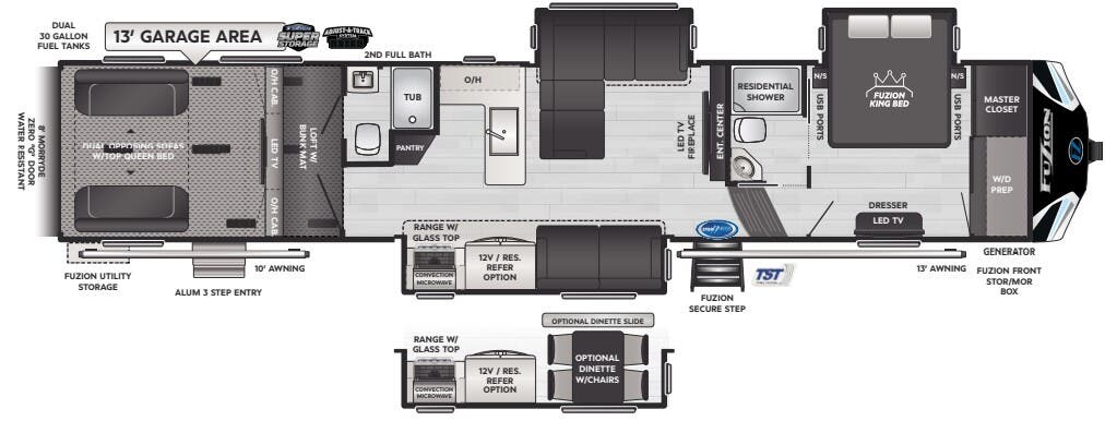 View 2024 Keystone Fuzion 430 complete specs and manufacturer brochures
