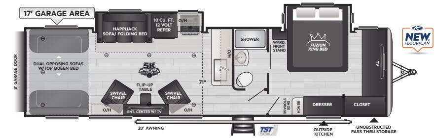 View 2024 Keystone Fuzion Impact 32V complete specs and manufacturer brochures