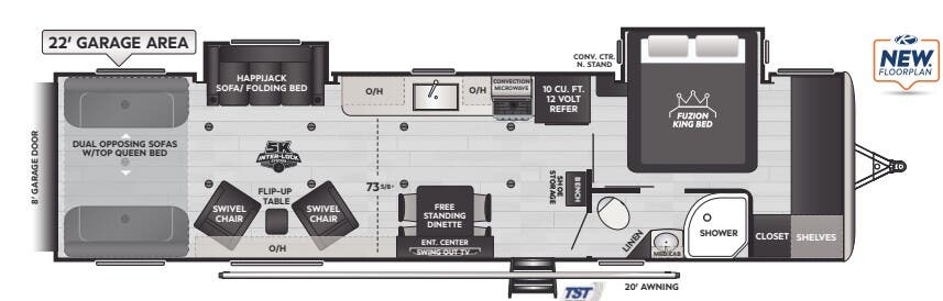 View 2024 Keystone Fuzion Impact 33V complete specs and manufacturer brochures