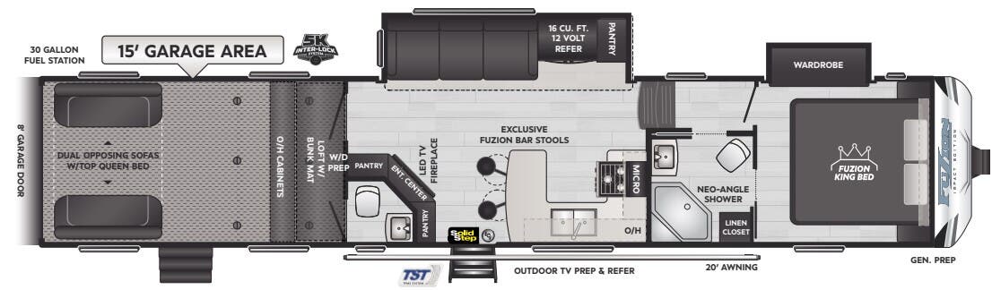 View 2024 Keystone Fuzion Impact 415 complete specs and manufacturer brochures