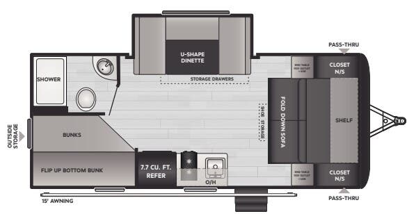 View 2024 Keystone Hideout Mini 181BH complete specs and manufacturer brochures