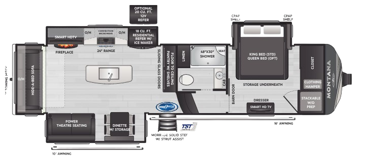 View 2024 Keystone Montana 3123RL complete specs and manufacturer brochures