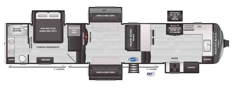 View 2024 Keystone Montana 3795FK complete specs and manufacturer brochures