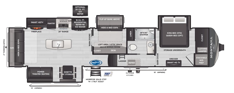 View 2024 Keystone Montana 3857BR complete specs and manufacturer brochures