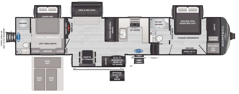 View 2024 Keystone Montana 3915TB complete specs and manufacturer brochures