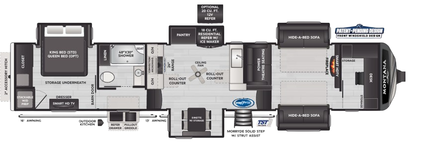 View 2024 Keystone Montana 3941FO complete specs and manufacturer brochures