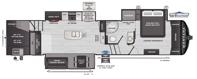 View 2024 Keystone Montana High Country 351BH complete specs and manufacturer brochures