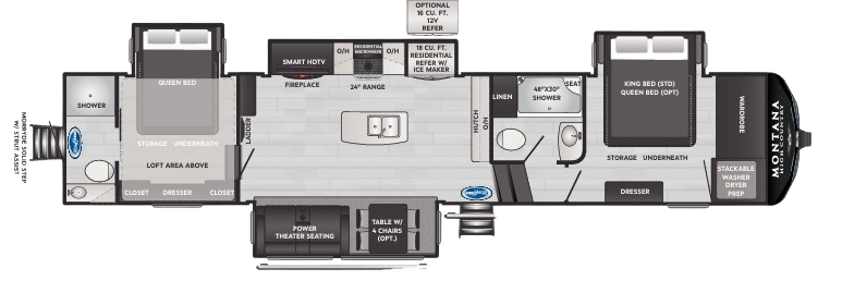 View 2024 Keystone Montana High Country 381TB complete specs and manufacturer brochures