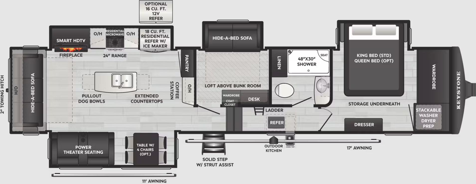 View 2024 Keystone Montana High Country 385BR complete specs and manufacturer brochures