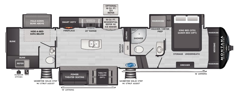 View 2024 Keystone Montana High Country 389BH complete specs and manufacturer brochures