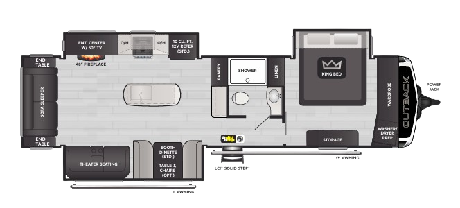 View 2024 Keystone Outback 328RL complete specs and manufacturer brochures