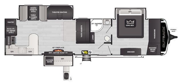 View 2024 Keystone Outback 332ML complete specs and manufacturer brochures