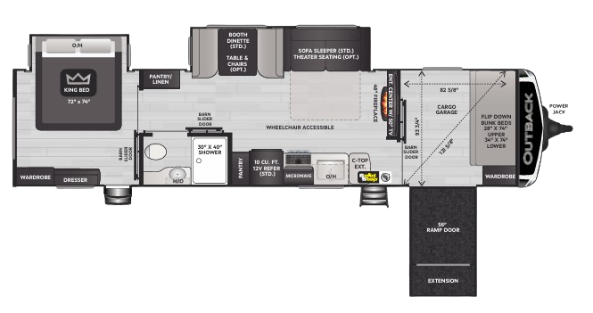 View 2024 Keystone Outback 342CG complete specs and manufacturer brochures