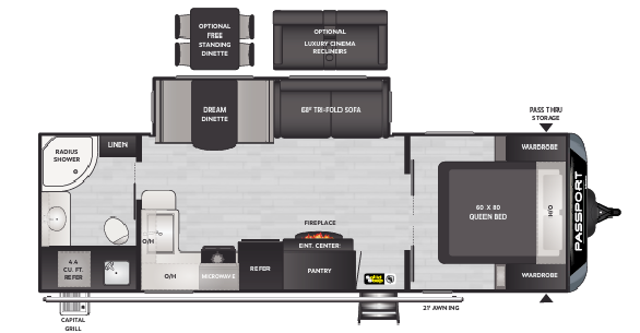 View 2024 Keystone Passport 2605RBWE complete specs and manufacturer brochures